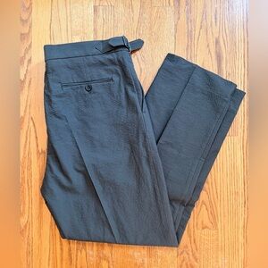 Todd Snyder Italian Seersucker Side Tab Trouser- Dark Brown